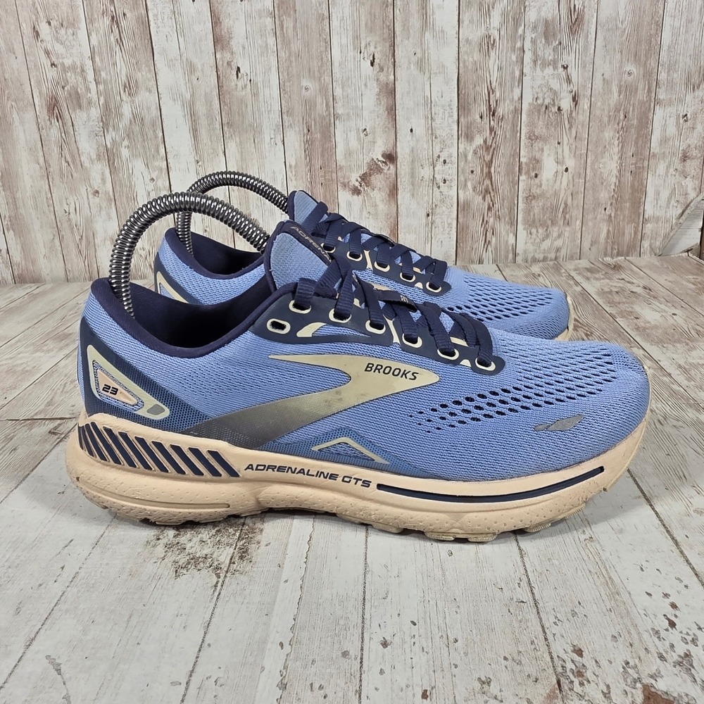 Brooks Adrenaline GTS 23‎ Womens Blue Tan Running Shoes 1203811B465 Size 7 B